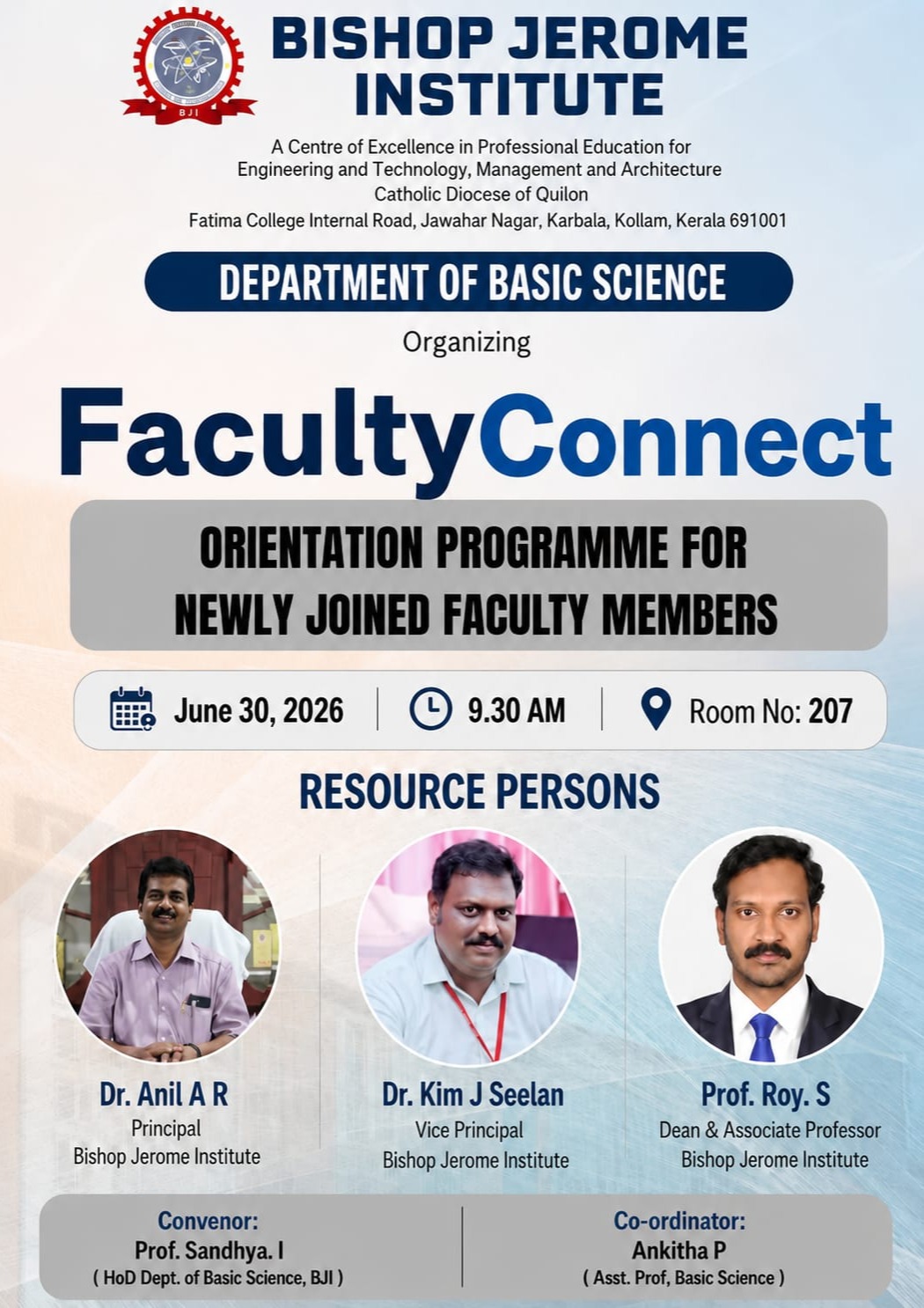 Department of Basic Science Organizes -Faculty Connect- Orientation Programme